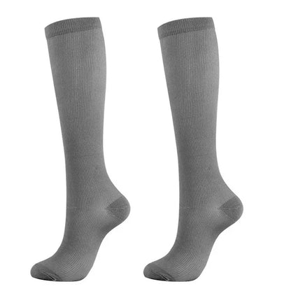 Compression Stockings Blood Circulation Promotion Slimming Compression Socks Anti-Fatigue Comfortable Solid Color Socks